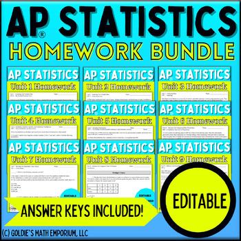 Preview of Goldie's Homework Bundle for AP® Statistics