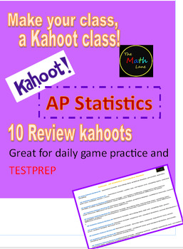 Preview of AP Statistics Kahoots (10 total):  No Prep game/activity for AP Statistics Exam
