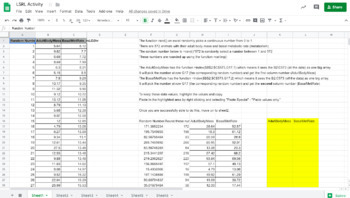 Preview of AP Statistics LSRL Transformations and Inference Activity with Excel