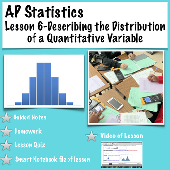 Preview of AP Statistics. Lesson 6-Describing the Distribution of a Quantitative Variable