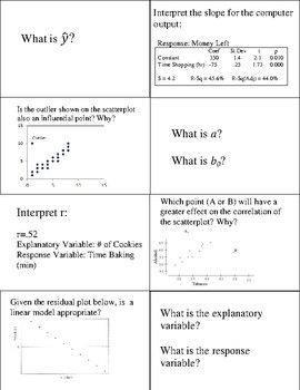 AP Statistics Linear Regression Flashcards/Vocabulary Speed Dating