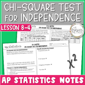 Preview of AP Statistics Notes Chi-Square Test for Independence / Test for Association