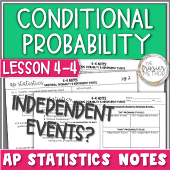 Preview of AP Statistics Notes Conditional Probability Venn Diagrams & Independent Events