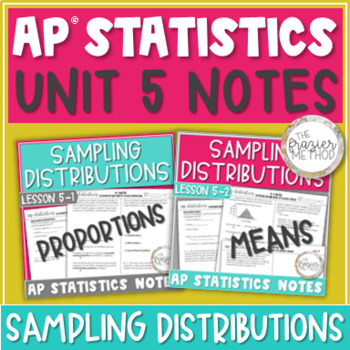Preview of AP Statistics Notes - UNIT 5 BUNDLE - Sampling Distributions Proportions & Means