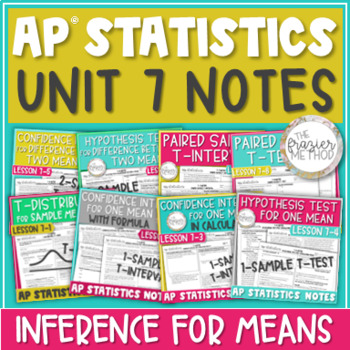 Preview of AP Statistics Notes Unit 7 Confidence Intervals & Hypothesis Tests for Means