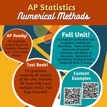 Preview of AP Statistics: Numerical Methods for Describing Data -- Full Unit