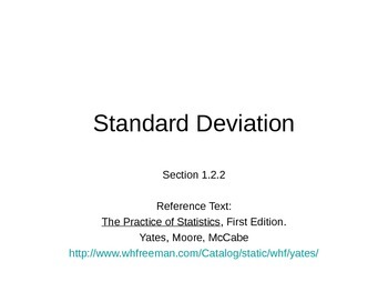 Preview of AP Statistics 01.2.2: Standard Deviation