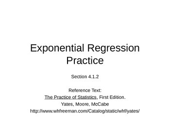 Preview of AP Statistics 04.1.2: Exponential Regression Practice