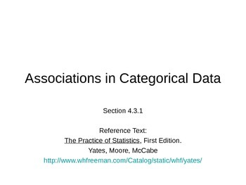 Preview of AP Statistics 04.3.1: Associations in Categorical Data