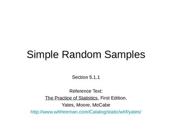 Preview of AP Statistics 05.1.1: Simple Random Samples