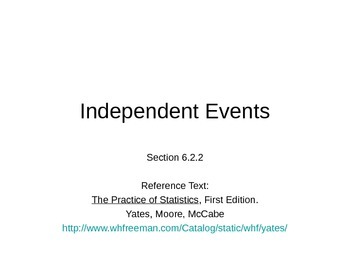 Preview of AP Statistics 06.2.2: Independent Events