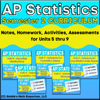 Preview of Goldie's Semester 2 Unit Plans for AP® Statistics