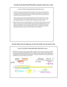 Preview of AP Statistics Stats Probability Unit COMPLETE handouts, tests, keys, notes