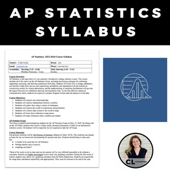 Preview of AP Statistics Syllabus | CED + The Practice of Statistics 6e Aligned