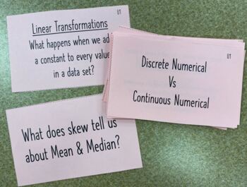 Preview of AP Statistics Unit 1 Flashcards - Exploring One Variable Data - READY TO PRINT!