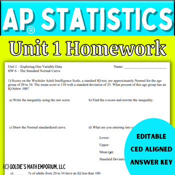 unit statistics homework 1 population and sample