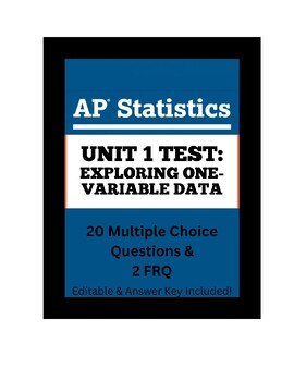 Preview of AP Statistics Unit 1 Test- Exploring One-Variable Data