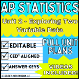Goldie’s AP® Statistics UNIT 2 PLANS – Exploring Two Varia