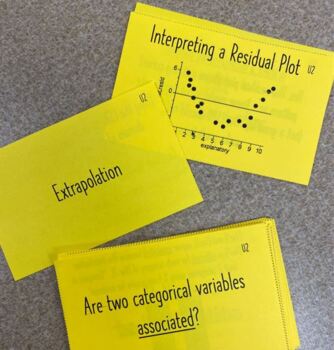 Preview of AP Statistics Unit 2 Flashcards - Exploring Two Variable Data - READY TO PRINT!