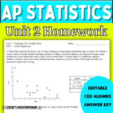Goldie’s Unit 2 Homework for AP® Statistics