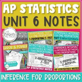 Preview of AP Statistics Unit 6 Notes Confidence Interval & Hypothesis Test for Proportions