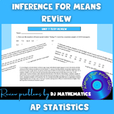AP Statistics Unit 7 Inference for Means Review