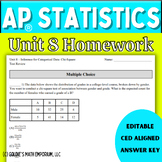 Goldie’s Unit 8 Homework for AP® Statistics