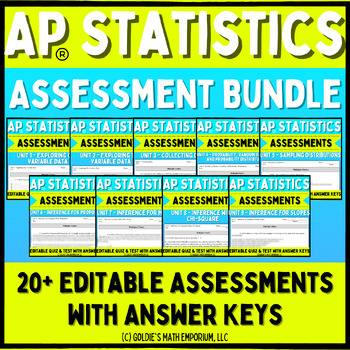 Preview of Goldie’s Assessment Bundle for AP® Statistics