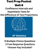 AP Stats- Confidence Intervals and Hypothesis Test: Differ