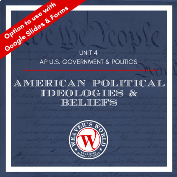 Preview of AP U.S. Government Political Ideologies & Belief | AP Government | AP Gov Unit 4