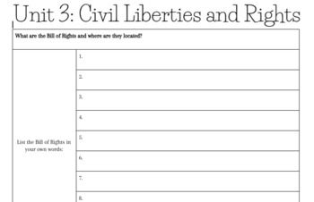 Preview of AP U.S. Government and Politics Unit 3 Workbook (ANSWER KEY INCLUDED)