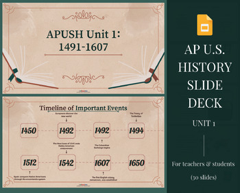 Preview of APUSH Period 1 Google Slide Deck Presentation // AP U.S. History