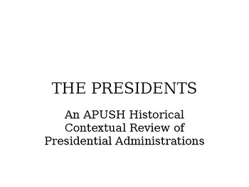 Preview of AP US/APUSH President Review PowerPoint