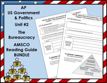 Preview of AP US Gov Unit #2 Bureaucracy AMSCO Reading Guide BUNDLE - Student Copy & Key