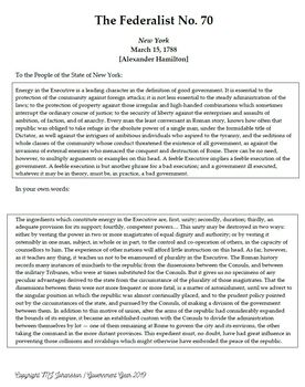 federalist essay 70