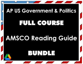 Preview of AP US Government Full Course AMSCO Reading Guide BUNDLE - Teacher Key & Student 