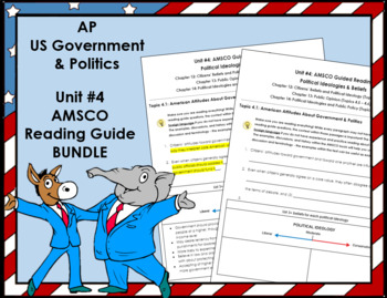 Preview of AP US Government Unit #4 AMSCO Reading Guide BUNDLE - Student Copy & Teacher Key