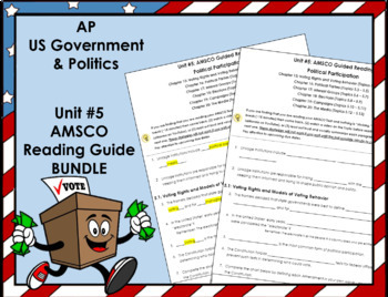 Preview of AP US Government Unit #5 AMSCO Reading Guide BUNDLE - Student Copy & Teacher Key