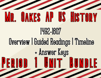 Preview of AP US History AMSCO (2023) Period 1 Guided Reading & Timeline Bundle