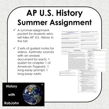summer assignment ap us history