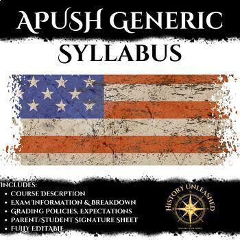 Preview of AP US History/APUSH Syllabus - FULLY EDITABLE for ANY Social Studies course!