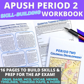 Preview of AP US History Period 2 Skill Building & Activity Workbook