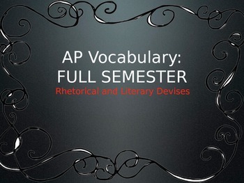 Preview of AP Lang and Lit Vocabulary Terms, Definitions, and Examples for FULL SEMESTER