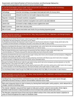 Preview of AP WORLD HISTORY 600-1450 OBJECTIVES WITH ANSWERS