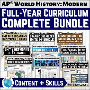 Preview of AP® World History Aligned Full Year Course Curriculum GROWING Bundle WHAP