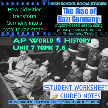 Preview of AP World History 7.6 Worksheet Learning the Rise of Nazism via Nuremberg Trials 