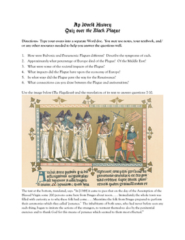Preview of AP World History Black Plague Quiz