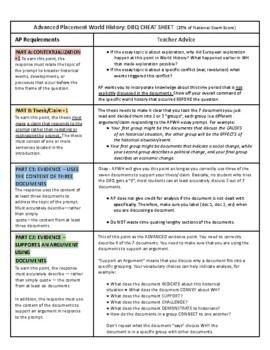 AP World History DBQ Cheat Sheet by Teaching AP World History Modern