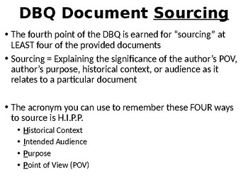 apush dbq sourcing example