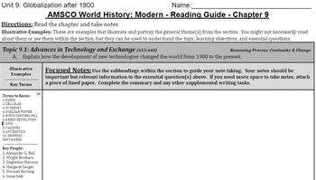 Preview of AP World History: Modern - AMSCO Reading Guides (All Units)